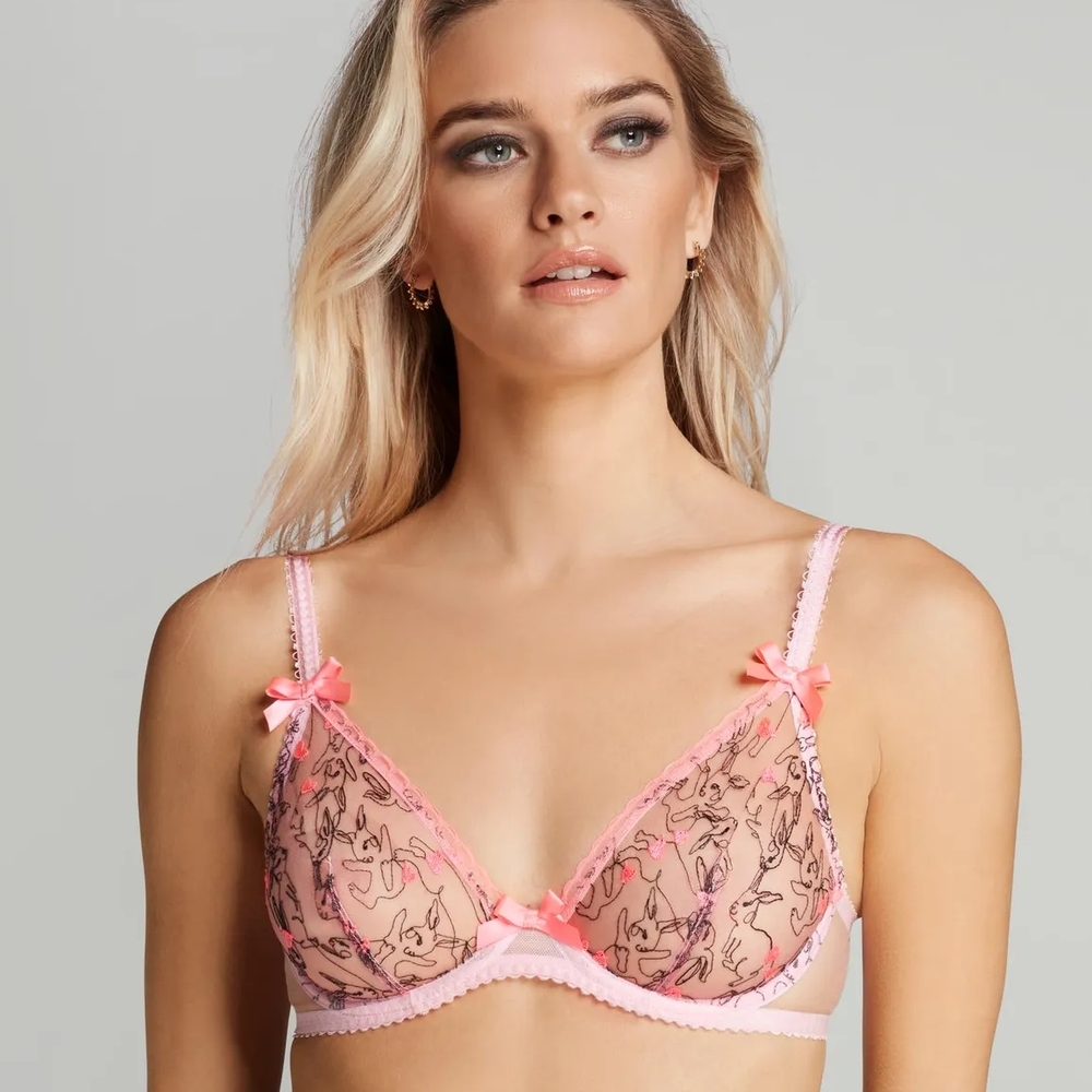 Agent Provocateur Pink Floral Embroidered Bra